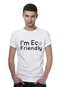 Design 3 I'm Eco Friendly Mens(White)